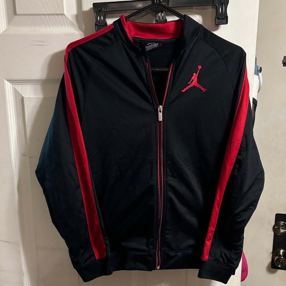 Jordan Kids Black and Red Varsity Jacket